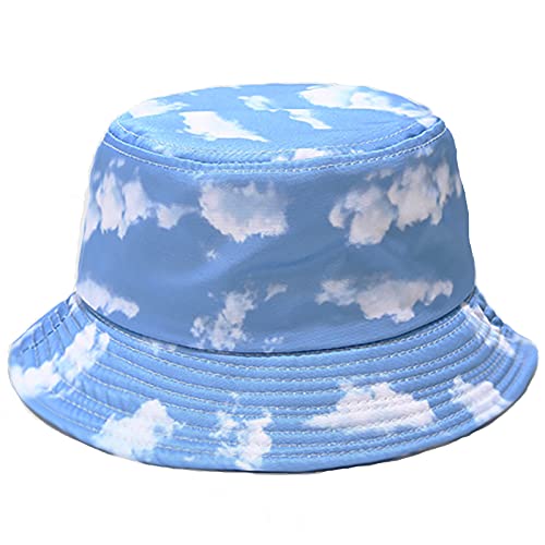 Taidor Chapeau de Seau Chapeau de Plage Chapeaux de Soleil de Voyage D'été Casquette de Pêcheur Ciel Bleu Cover