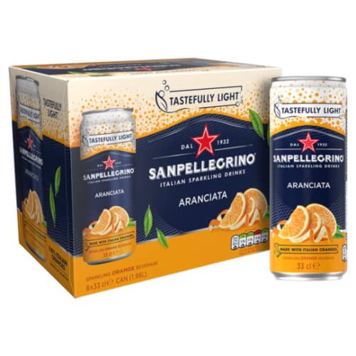 San Pellegrino | Orange Sparkling Soft Drinks | 6 X 4 330Ml | 24 Cans