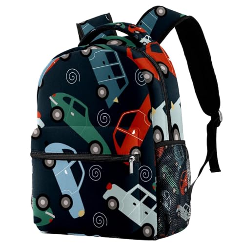 Sac à dos d'école et voyage multicolore pour ados filles garçons motif voitures 40cm