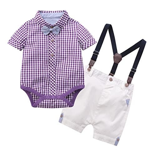 Image of Tiepant Baby Boys' Shorts Sets Gentleman Overalls Outfits Suits 3-24 Months