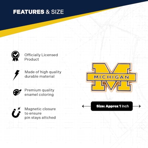 Image of Desert Cactus University of Michigan Magnetic Metal Lapel Pin (D)