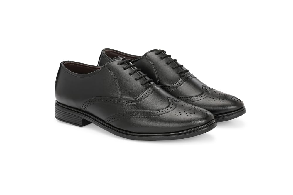 Mens Oxford Shoes | Classic Leather Lace Up Formal Footwear | Comfortable Business Dress Shoes for Men | Sleek Black Professional Office Wear-image-19