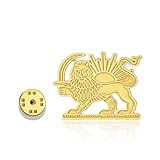 Iranische Anstecknadeln aus Edelstahl mit Löwe und Sonne, Shir Khorshid Pahlavi Brosche, antiker iranischer persischer Schmuck, One Size, Edelstahl, Kein Edelstein