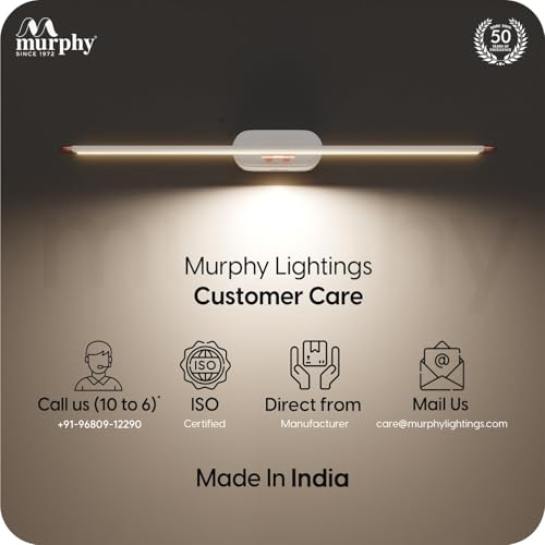 Image of Murphy 6W 3-in-1 Color Chnaging White Finish LED Mirror Picture Wall Light,Bathroom Vanity Led Mirror Light with 2 Year Warranty (Cool White /Warm White /Natural White)-Pack of 5