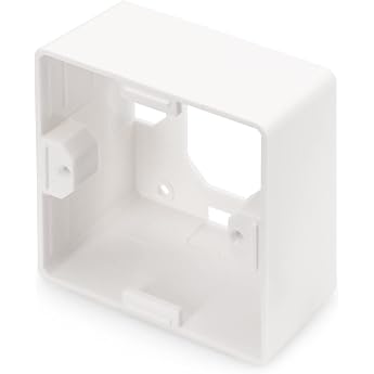 DIGITUS Surface Mount Frame - For Junction Boxes and Network Box - German Layout - 80 x 80mm - 42mm Depth - White RAL9003