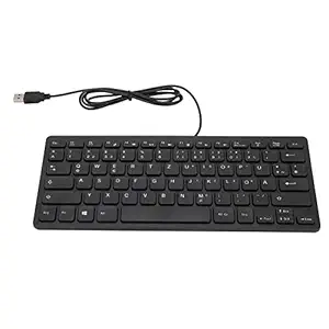 GOWENIC 78 Key Ultra Slim Language Keyboard, German/Russian/French English Bilingual Language Keyboard, Work Efficiency Multi Device USB Wired Computer Keyboard, Quiet and Compact(German)