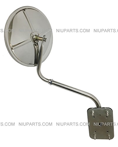 Hood Mirror 8" Stainless With Arm (Fit: Freightliner Kenworth Peterbilt And More) #TOP2