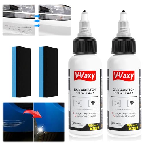 2Pcs V-Vaxy Car Scratch Repair Wax, Car Buff Out Scratch, Intelligent Repair Scratcher, Car Paint...