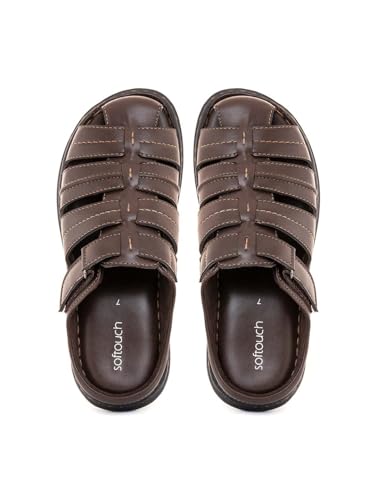 Image of Khadim's 9361254 Lightweight Durable Extra Soft Trendy Premium Stylish Casual Velcro Strap /Slip-On Sandals | Floaters For Men