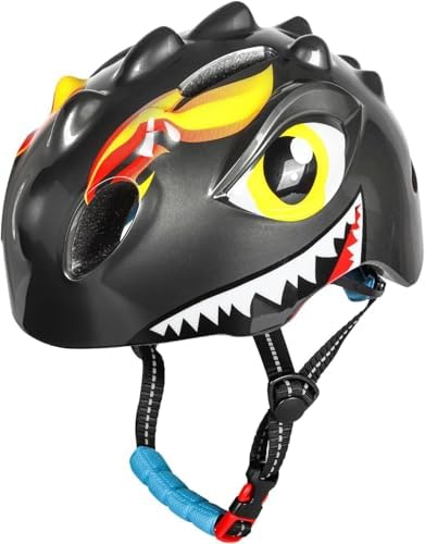 Kids Bike Helmet with LED Light | Cute 3D Dinosaur Safety Helmet ...