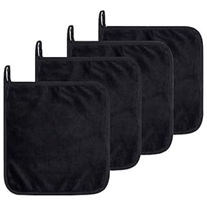4 Stks Herbruikbare make-up remover gezicht doek microfiber gezichtsreiniging handdoeken zwart 25 * 25 cm