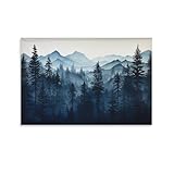 COKYIS Rustikale Wald-Wandkunst für Wohnzimmer, 