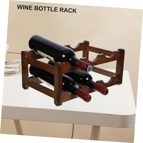 Soporte para botellas de vino de bambú minimalista miniatura 3