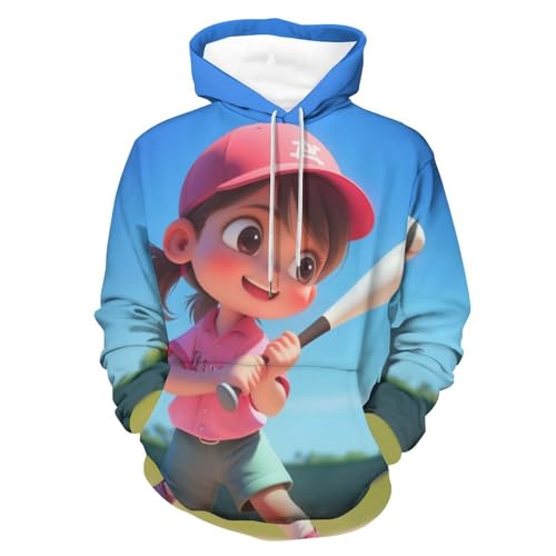 Sweatshirt baseball mixte pull à capuche manches longues imprimé graphique hoodie taille S