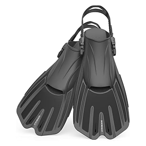 DOOHALO Swim Fins Snorkel Fins for Swimming Training Adult Swimming Flippers for Lap Swimming Diving Adjustable Size Cover