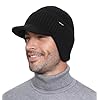 Wmcaps Gorro de invierno con ala y orejeras, gorro de punto con forro polar cálido para exteriores para hombres y mujeres