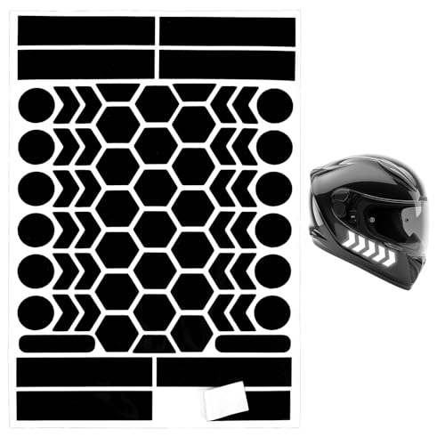 DOPENDPI 67PCS Black Reflective Tape, Reflective Stickers for Helmet Motorcycle