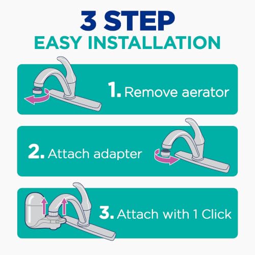 Image of PUR Plus Vertical Faucet-Mount Water Filtration System, Lead-Reducing Filter, Easy Installation, 100-Gallon Capacity, Compatible with External Aerators, Grey