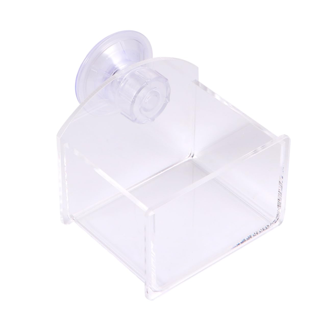 BESTonZON Suction Cup Reptile Feeder Translucent Water and Food Bowl for Lizards Turtles and Reptiles Easy to Install Space Saving Design Durable Feeding Supply for Tanks and Boxes