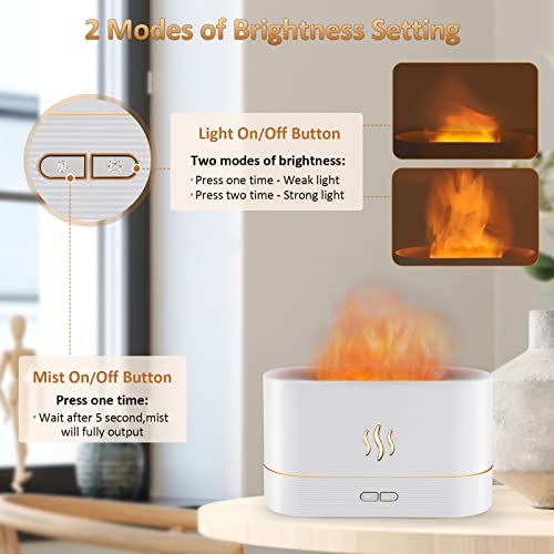 Flame Diffuser Humidifier-Auto Off 180ml Essential Oil Diffuser-2 Modes Brightness Aroma Humidifier with Fire Flame Effect for Home,Office,Spa,Gym(Black) - Image 5