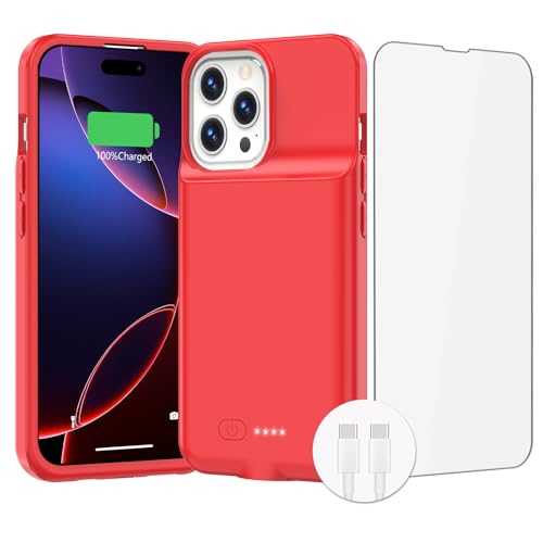 Bopps IP-1567-01 For Iphone 16 Pro Max Battery Case,15W Fast 8500Mah Stonger Power&360°Protection ,Slim Battery Charger Case With Tpu Anti-Slip Design cover