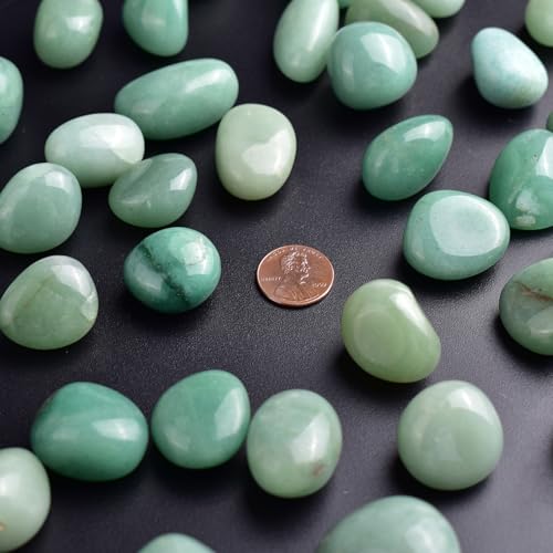 Image of Polished Aventurine Crystal Bulk - 0.8 inch Colorful Tumbled Stone Chips Rocks, 7 oz Crushed Sea Glass Large Stones for Healing, Reiki, Crafting, Home Decor