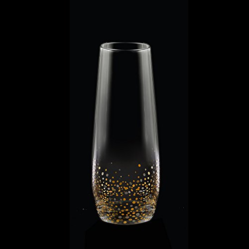 Fitz-and-Floyd-Confetti-Stemless-Flutes-Set-of-4-Elegant-Lead-free-Matching-Drinkware-Perfect-For-Everyday-Use-Or-Entertaining–Stylish-Modern-Glasses-Make-An-Ideal-Gift-For-Weddings-Birthdays Fitz and Floyd Confetti Stemless Flutes Set of 4 Elegant Lead free Matching Drinkware Perfect For Everyday Use Or Entertaining–Stylish Modern Glasses Make An Ideal Gift For Weddings Birthdays