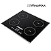 Windmax New 23 inch 220V 6800W Induction Hob 4 Burner Stoves Glass Plate Cooktops