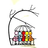 HopeHfm Buntglas-Fensterdekoration, fensterbilder zum aufhängen, sonnenfänger Fenster, fensterdekoration, handgefertigtes Geburtstagsgeschenk für Mutter,Eltern,Jubiläumsgeschenke für Paare (Style 7)