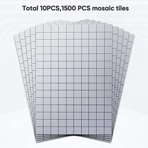 Pp Opount 1500 Pcs Self-Adhesive Mosaic Tiles, 10 X 10 Mm Square Glass Mirrors Mosaic Tiles Mirror Mosaic Stickers For Craft, Diy Indoor Decoration, Disco Balls Tiles #TOP4
