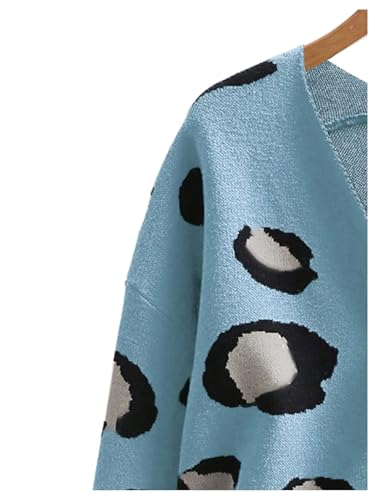 Image of WDIRARA Women's Leopard Tiger Print Cardigan V Neck Long Sleeve Color Block Button Down Sweater Outwear
