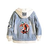 GO2COSY Anime Cosplay Soul Eater Denim Jacket Sweatshirt Hoodie Fleeces Costume Pullover Style F