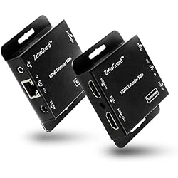 Zettaguard 164-Feet HDMI Extender Over Single Cat5/Cat6 Ethernet Cable with IR Control, 1080P & 3D Support with Vibrant, Loop Out Option, EDID Function