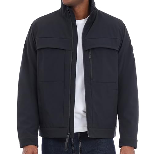 La Mejor Recopilación de Michael Kors los mejores 10. 42 Michael Kors - Chamarra Suave para Hombre, Resistente al Viento y al Agua, Negro -, Medium
