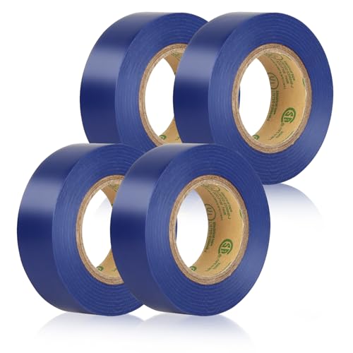 Image of GEYYANG Blue Electrical Tape, Professional Grade UL Approved, 4 Pack Multipurpose Electrical Tape for Home Improvement Electrical Equipment, 0.7in X 33ft PVC Electric Insulating Tape