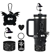 BELSITA Halloween Stanley Cup Zubehör - Teufelsbraut & Hexenhut Set Mit Strohhalmkappe Und Silikon-Stiefel