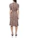 Adrianna Papell Women's Ruffle Neck Short Sleeve Dress, Realistic Cheetah
