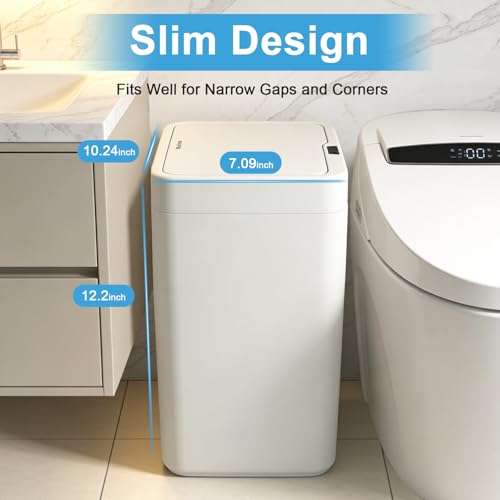 Lote de 2 Canecas de Basura Automáticas de 4 Galones Blanco miniatura 3