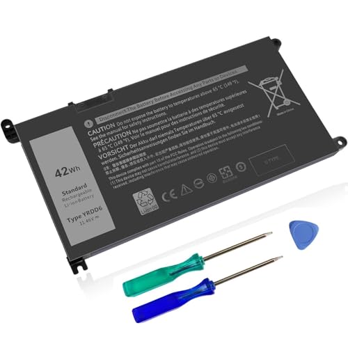YRDD6 Laptop Battery Replacement for Dell inspiron 7586 3583 3593 3582 3501 inspiron 15 5000 Series 5593 5582 5584 5594 5598 5585 14 3493 5482 5485 5491 5493 Vostro 5481 1VX1H P93G P75F Computer.