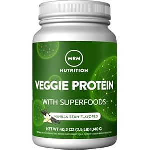 MRM Nutrition Veggie Protein with Superfoods | Vanilla Flavored | 22g Complete Protein | Over 8.8g Essential Amino acids | 13 superfoods | with Omega 3s and Omega6s | Keto Friendly | 30 Servings