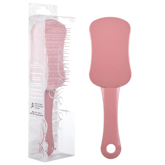 DESSATA Cepillo desenredante antienredos para el pelo con mango, color negro