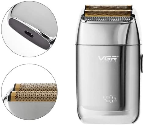 Miniatura 3 de Afeitadora/moldeadora profesional recargable de 9000 rpm hasta 60 minutos de tiempo de funcionamiento, afeitado sin golpes y ultra cierre (plateado)