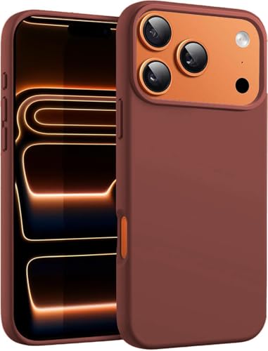 Image of DIZORO Compatible with (iPhone 17 Pro Max Case)(2025), Liquid Silicone 3 Layers Full Covered Soft Gel Rubber Case,Shockproof Protective Cover with Anti-Scratch Microfiber Lining-Brown