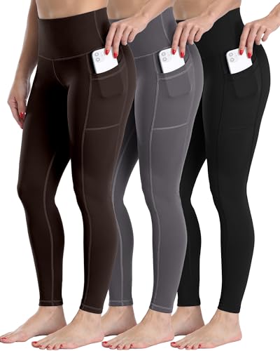 CHRLEISURE Fleece Lined Leggings Women with Pockets - Winter Warm Thermal Thick Tights High Waisted Yoga Pants