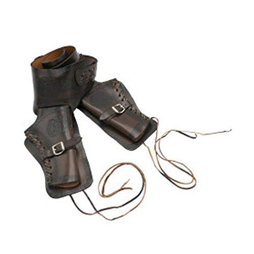 AMONT Canana zurda de Piel Grabado Herradura, Color marrón Oscuro, Posibilidad de Poner 24 Balas Colt .45, 29-1000I