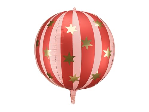 Balão grande de alumínio vermelho com estrelas, decoração de festa de 20 polegadas, balão vermelho insuflável de ar ou hélio, decoração de festa de atrações de circo
