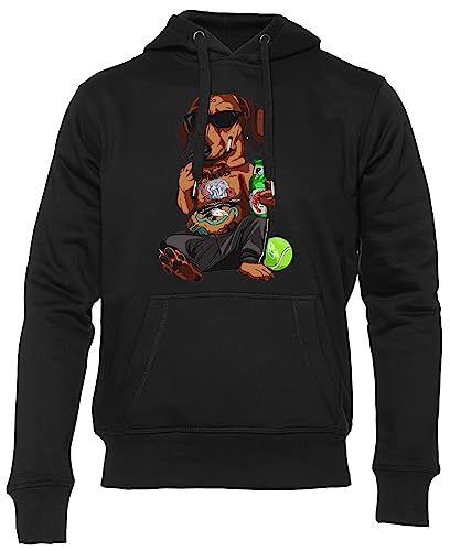 Sweat à capuche unisex Wiener Dawg manche longue noir hommes femmes