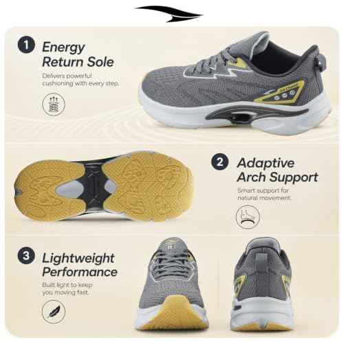 Image of ASIAN Powerplay-44 Running Shoes for Men | Lightweight Breathable Mesh Sports Sneakers with Cushioned Midsole, Strong Grip Sole | Gym, Walking & Training Shoes