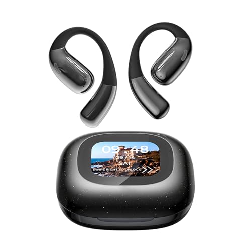 AI Language Translation Earbuds Open Ear Earphones LCD Touchscreen Bluetooth 5.4 Translator Earbuds Real-time Translation for 142 Languages & Accents for Business Meeting Travel