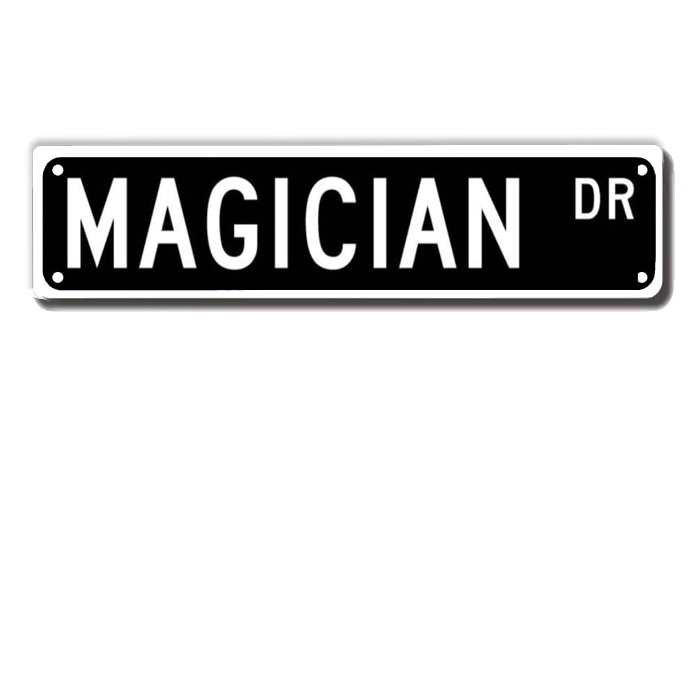 Ermuhey Multicolor Magician Dr Street Sign, Magician Gift, Magician Wall Decor For Home Office Man Cave Plaque Quality Metal Sign 16X4 Inch